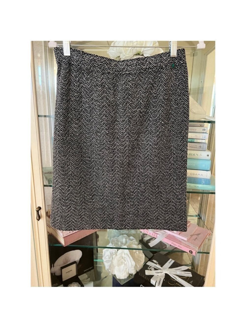 Women's St. John Collection Black White Pencil Skirt Size 10